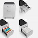 White + Light Gray Mini Stow 2-Drawer File Cabinet, Rolling,Light Gray,hi-res