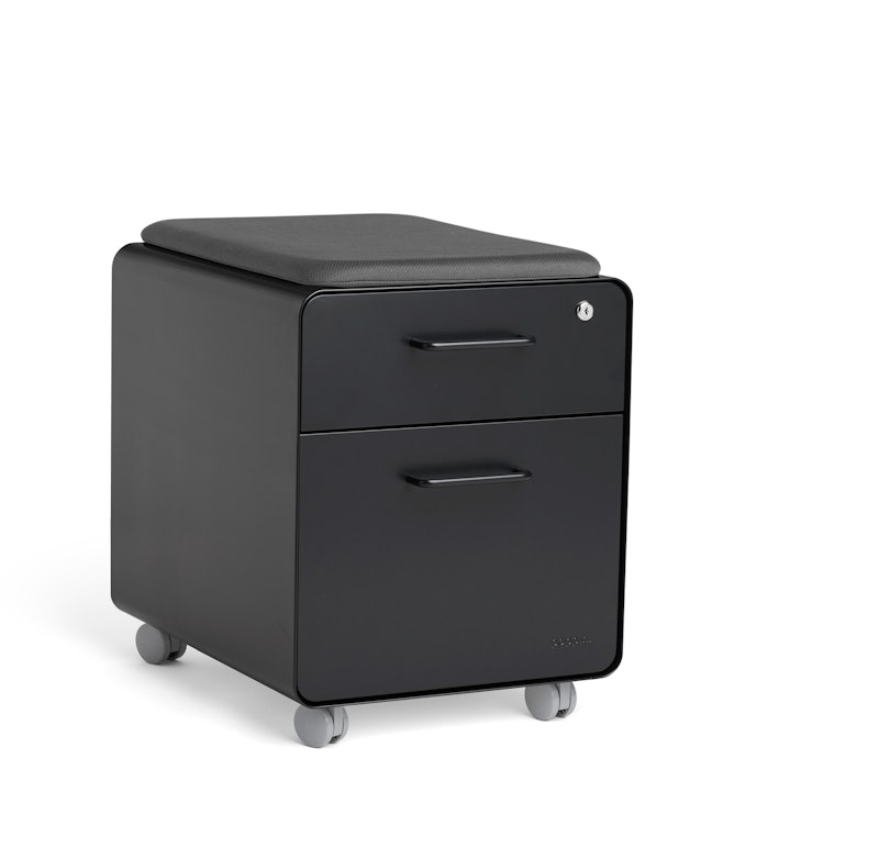 Black Mini Stow 2-Drawer File Cabinet, Rolling,Black,hi-res image number 1