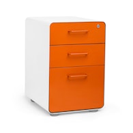 White + Orange Stow 3-Drawer File Cabinet,Orange,hi-res