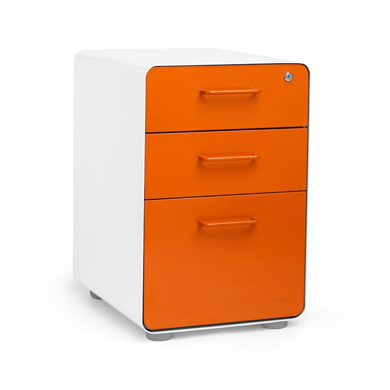 White + Orange Stow 3-Drawer File Cabinet,Orange,hi-res image number 1