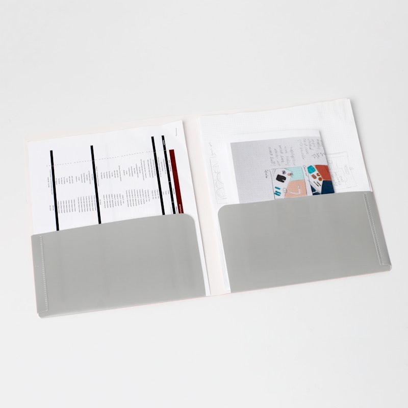 Blush + Light Gray 2-Pocket Poly Folder,Blush,hi-res image number 2.0