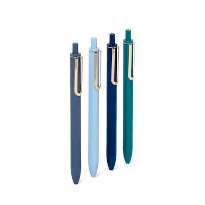 Assorted Blues Retractable Gel Luxe Pens, Set of 4