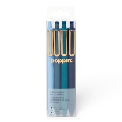 Assorted Blues Retractable Gel Luxe Pens, Set of 4,,hi-res
