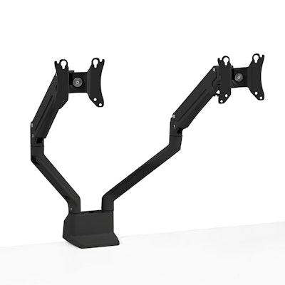 Black Swing Double Monitor Arm