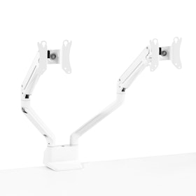 White Swing Double Monitor Arm