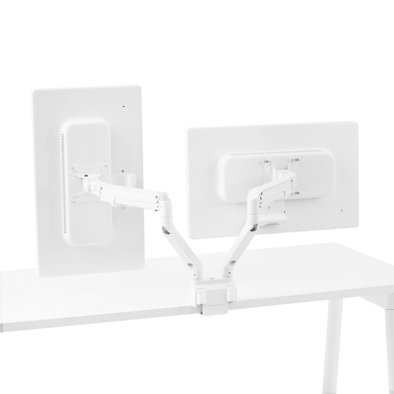 White Swing Double Monitor Arm,White,hi-res image number 2.0