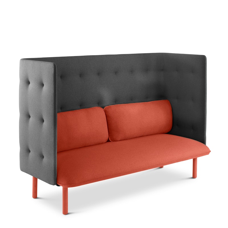 Brick + Dark Gray QT Privacy Lounge Sofa,Brick,hi-res image number 0.0