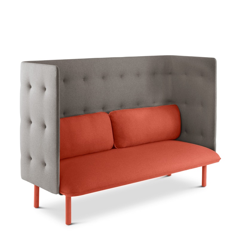 Brick + Gray QT Privacy Lounge Sofa,Brick,hi-res image number 1