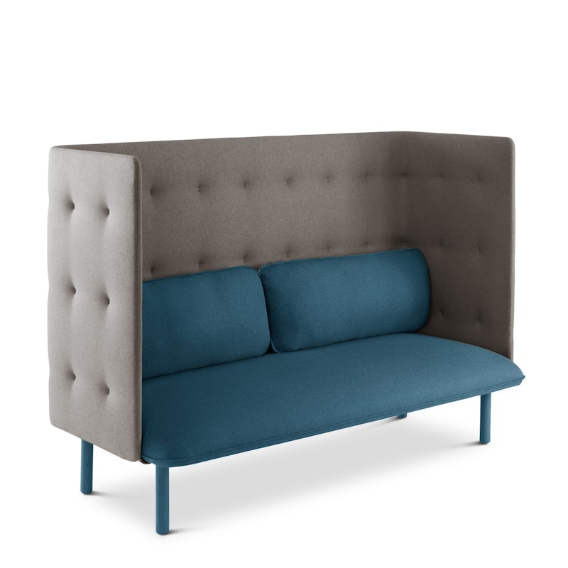 Dark Blue + Gray QT Privacy Lounge Sofa,Dark Blue,hi-res image number 0.0