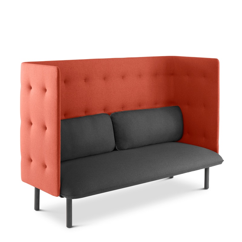 Dark Gray + Brick QT Privacy Lounge Sofa,Dark Gray,hi-res image number 0.0