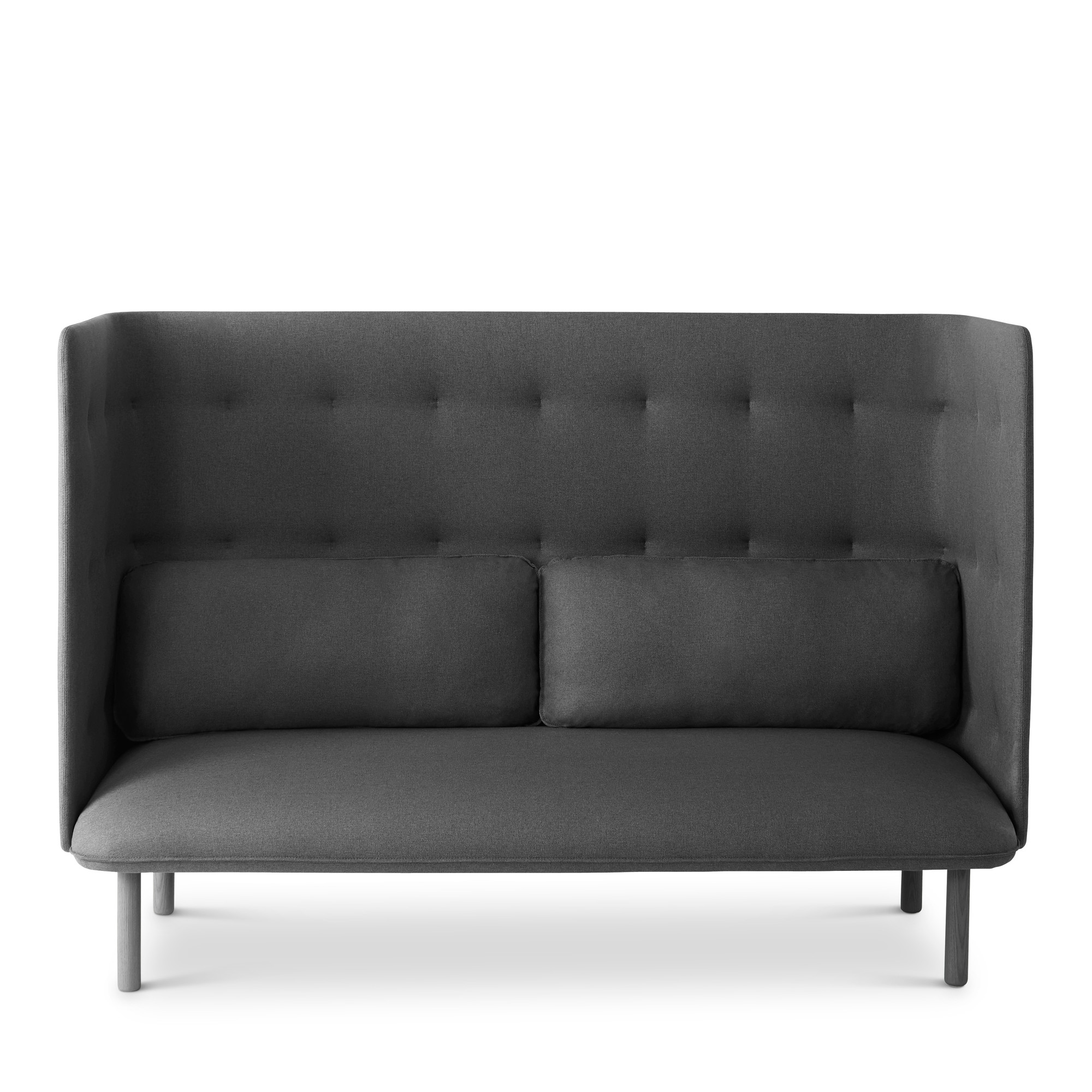 Dark Gray + Teal QT Privacy Lounge Sofa,Dark Gray,hi-res
