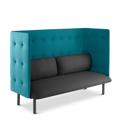 Dark Gray + Teal QT Privacy Lounge Sofa