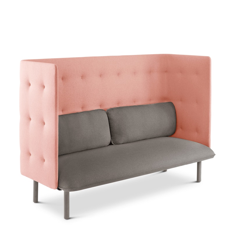 Gray + Blush QT Privacy Lounge Sofa,Gray,hi-res image number 1