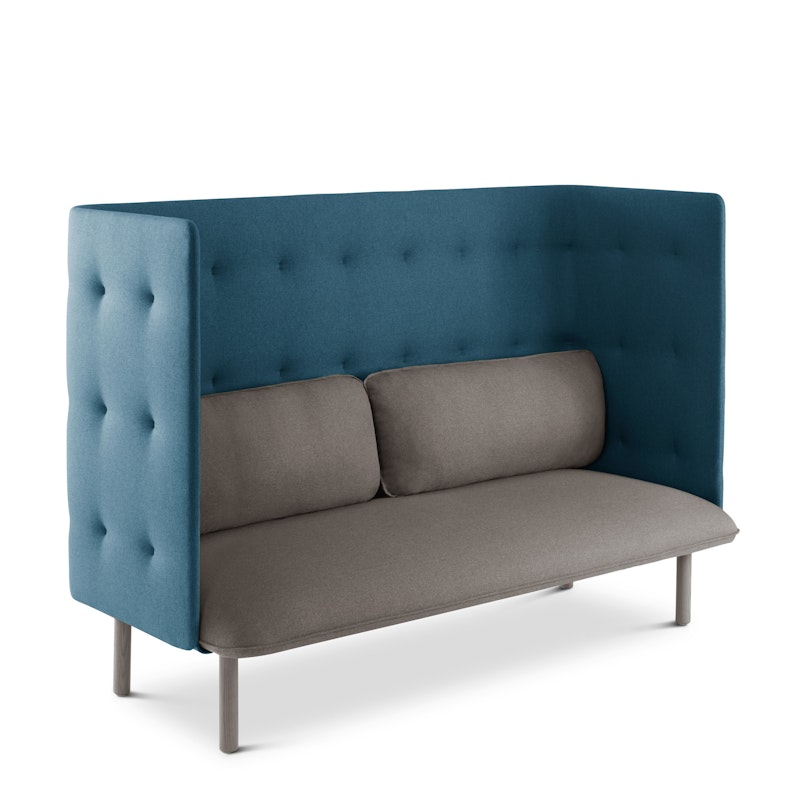 Gray + Dark Blue QT Privacy Lounge Sofa,Gray,hi-res image number 1