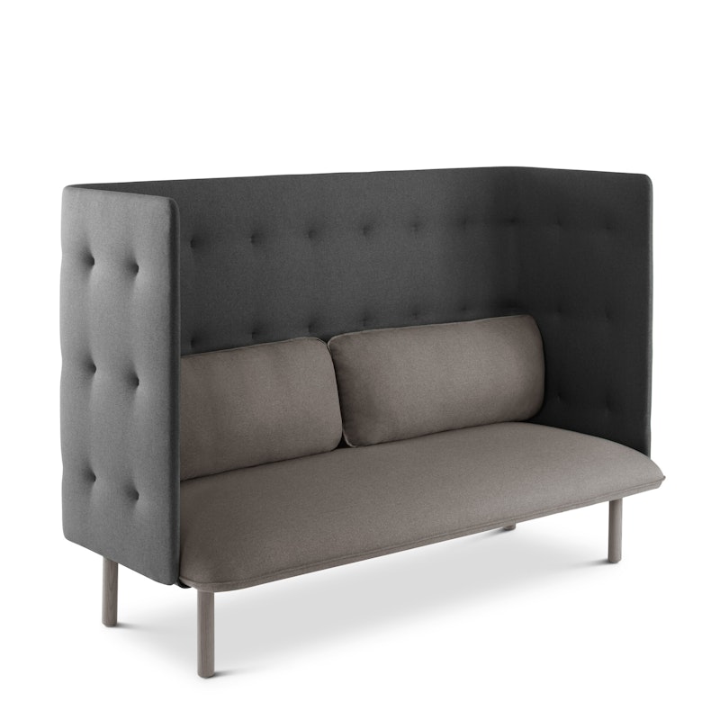 Gray + Dark Gray QT Privacy Lounge Sofa,Gray,hi-res image number 1