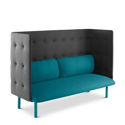 Teal + Dark Gray QT Privacy Lounge Sofa