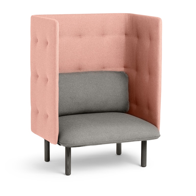Gray + Blush QT Privacy Lounge Chair,Gray,hi-res image number 1