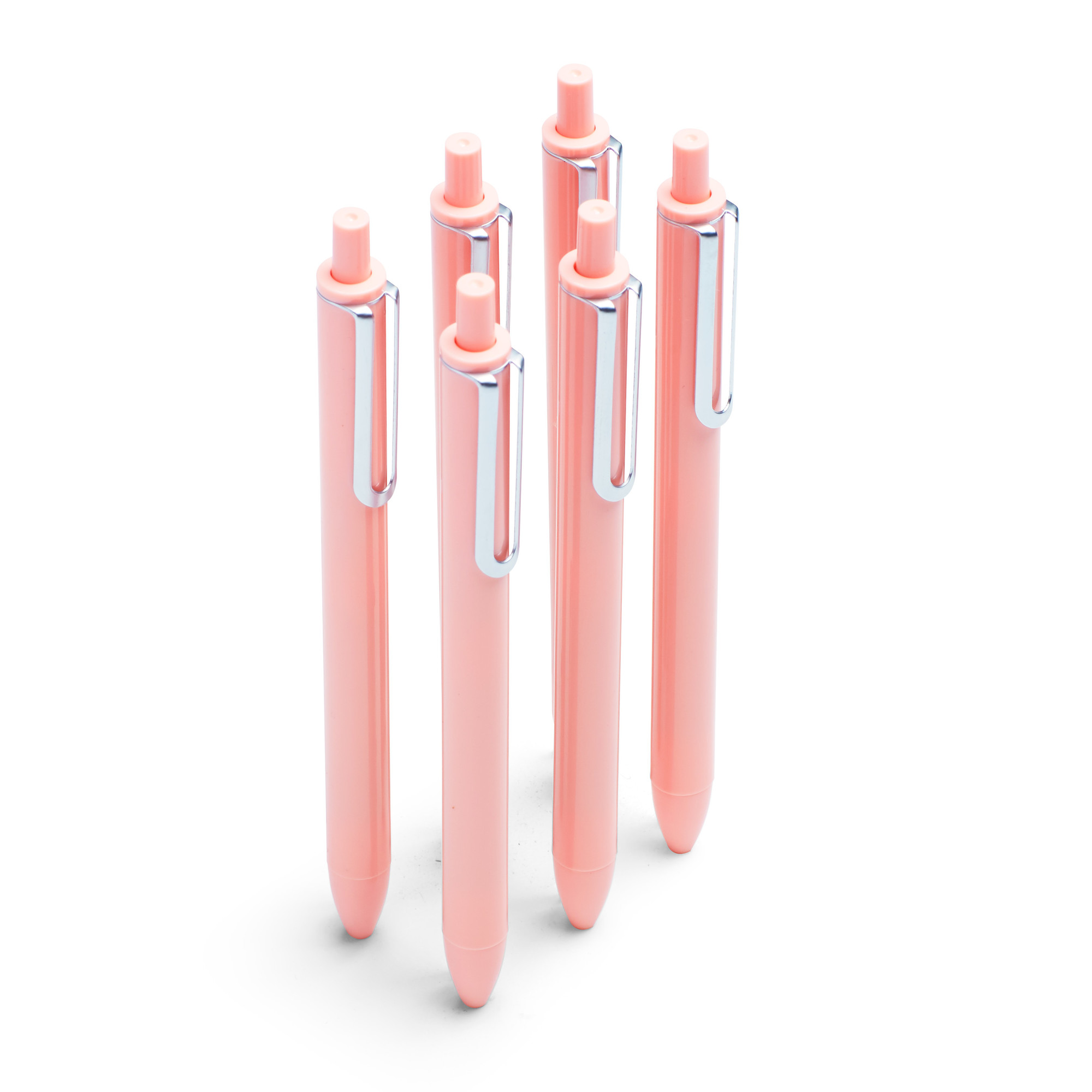 Blush Retractable Gel Luxe Pens w/ Black Ink, Set of 6 | Writing | Poppin