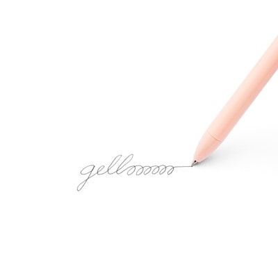 Blush Retractable Gel Luxe Pens w/ Black Ink, Set of 6,Blush,hi-res
