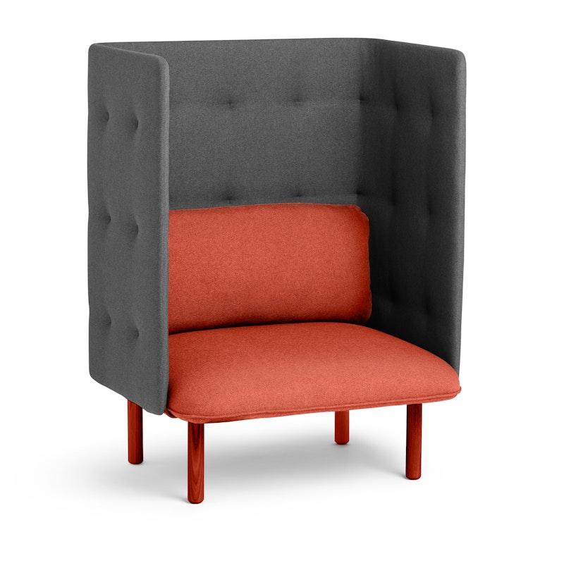 Brick + Dark Gray QT Privacy Lounge Chair,Brick,hi-res image number 0.0