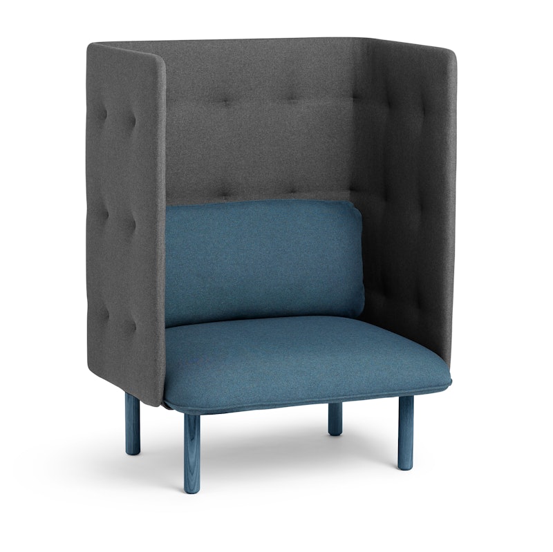 Dark Blue + Dark Gray QT Privacy Lounge Chair,Dark Blue,hi-res image number 0.0
