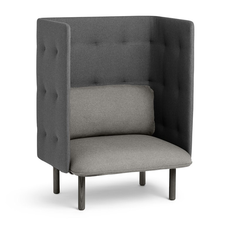 Gray + Dark Gray QT Privacy Lounge Chair,Gray,hi-res image number 0.0