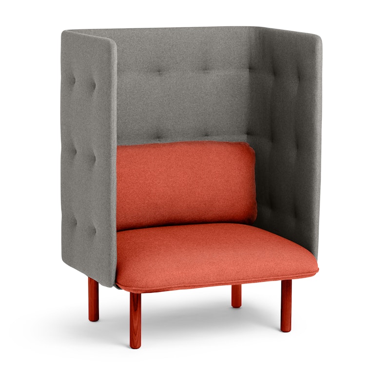 Brick + Gray QT Privacy Lounge Chair,Brick,hi-res image number 1