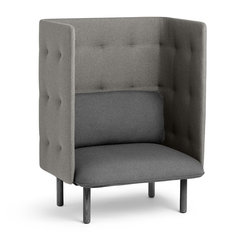 Dark Gray + Gray QT Privacy Lounge Chair,Dark Gray,hi-res image number 0.0