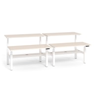 Series L Adjustable Height Double Desk for 4, White Legs,,hi-res