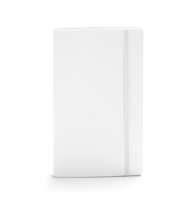 White Medium Soft Cover Notebook,White,hi-res