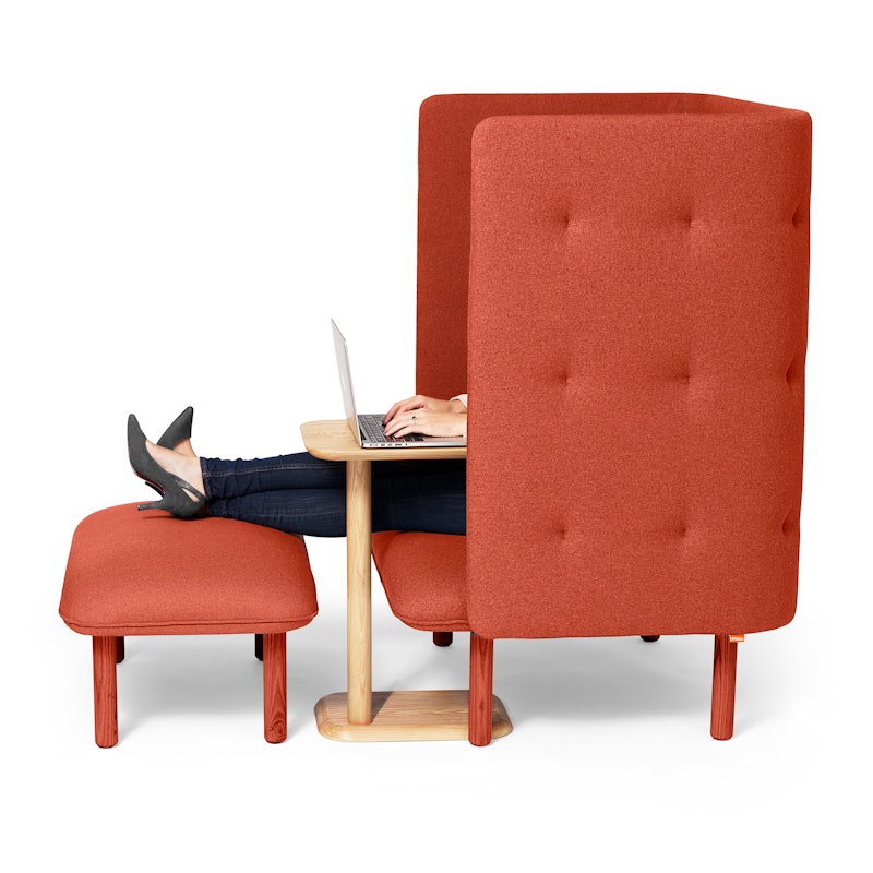 Brick + Gray QT Privacy Lounge Chair,Brick,hi-res image number 6.0
