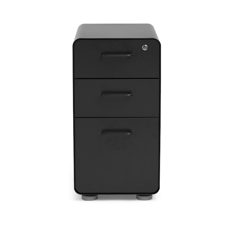 Black Slim Stow 3-Drawer File Cabinet,Black,hi-res image number 2.0