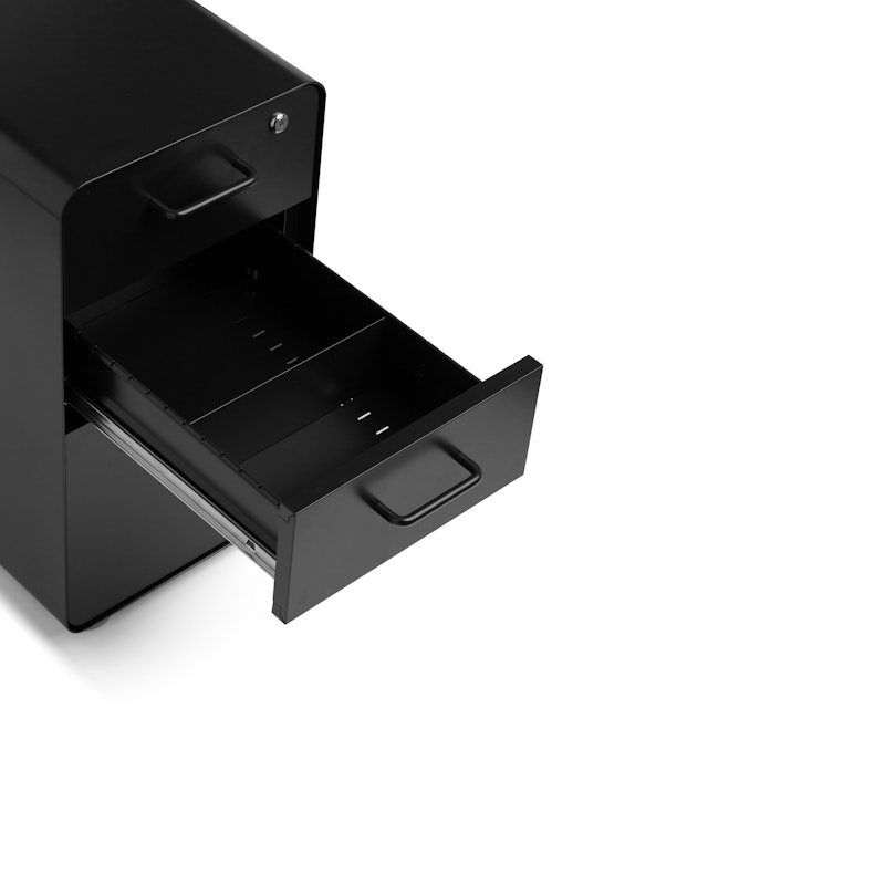 Black Slim Stow 3-Drawer File Cabinet,Black,hi-res image number 3.0