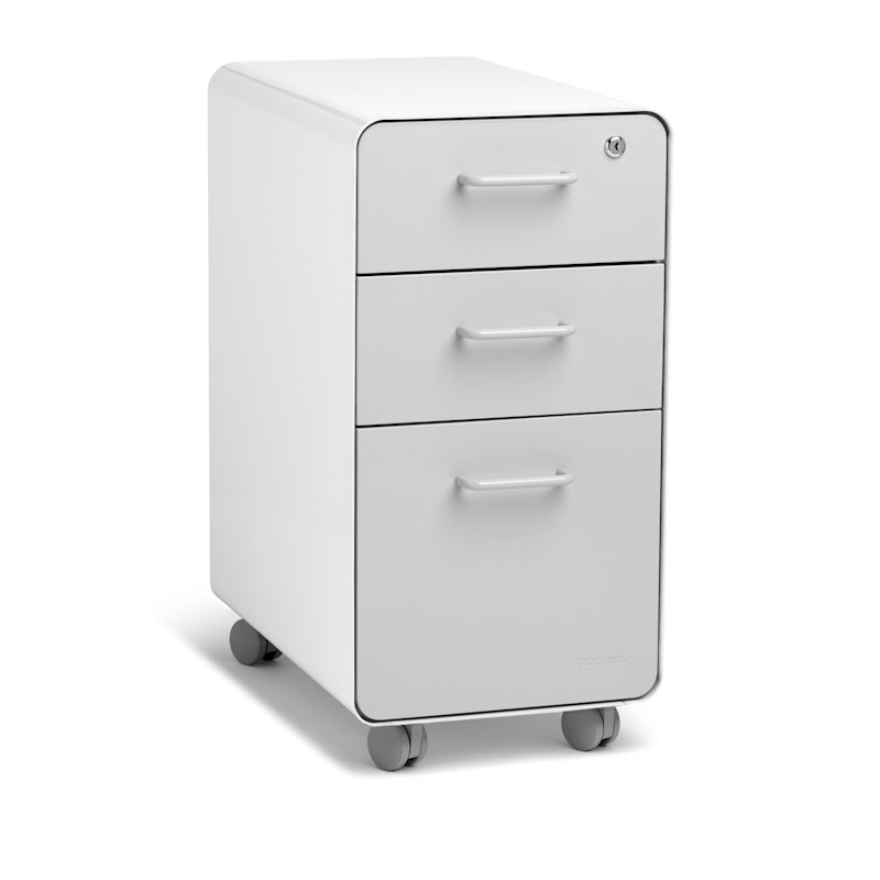 White + Light Gray Slim Stow 3-Drawer File Cabinet, Rolling,Light Gray,hi-res image number 0.0