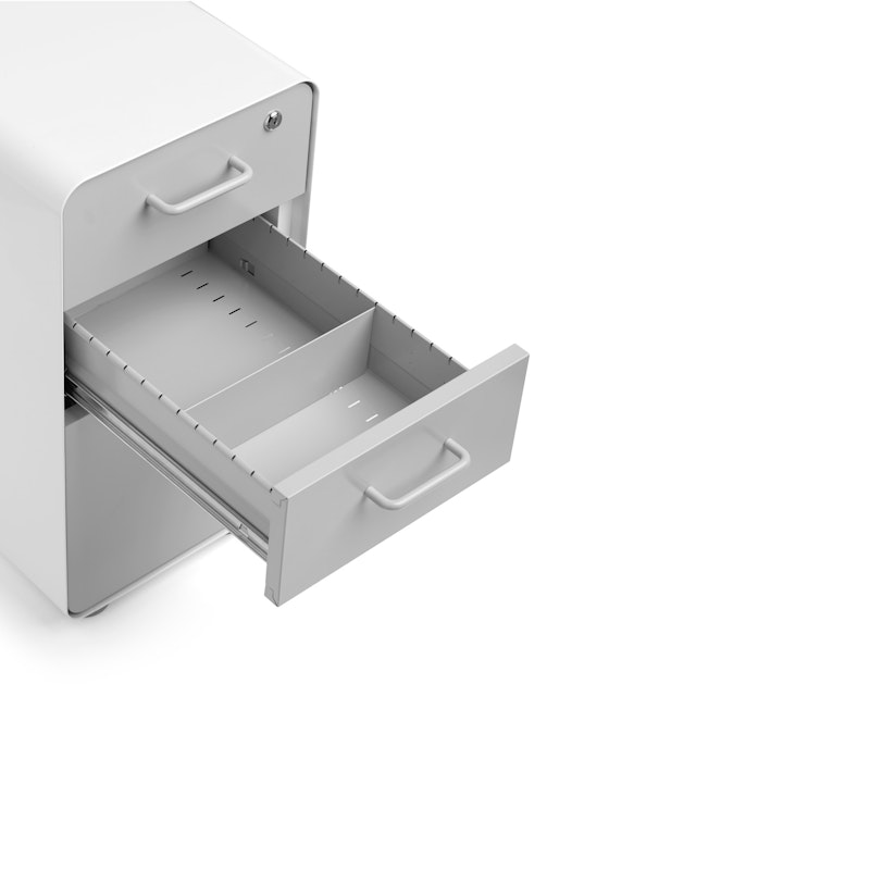 White + Light Gray Slim Stow 3-Drawer File Cabinet,Light Gray,hi-res image number 3.0