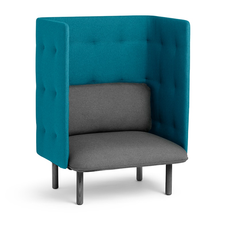 Dark Gray + Teal QT Privacy Lounge Chair,Dark Gray,hi-res image number 0.0