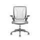 Pinstripe Mesh White World Task Chair, Fixed Arms, Gray Frame,White,hi-res