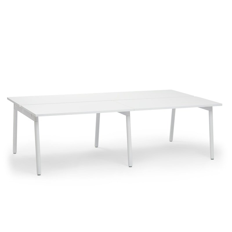 Series A Double Desk for 4, White, 47", White Legs,White,hi-res image number 2