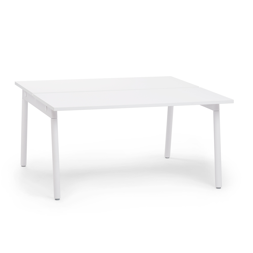 Series A Double Desk for 2, White, 57", White Legs,White,hi-res