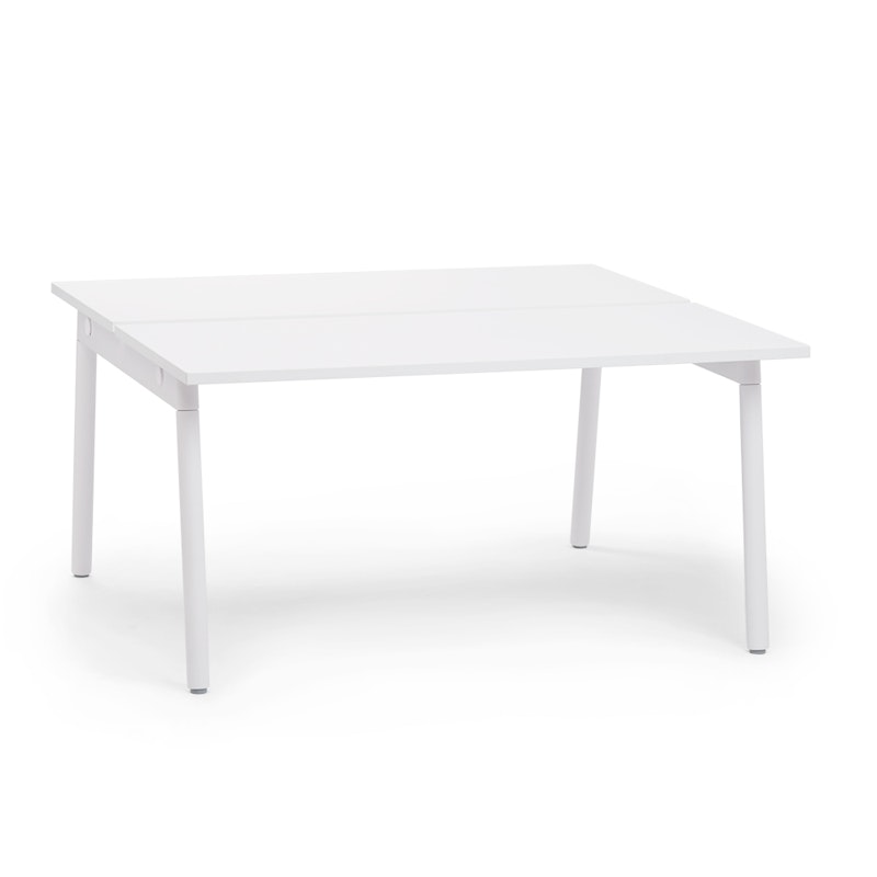 Series A Double Desk for 2, White, 57", White Legs,White,hi-res image number 1.0