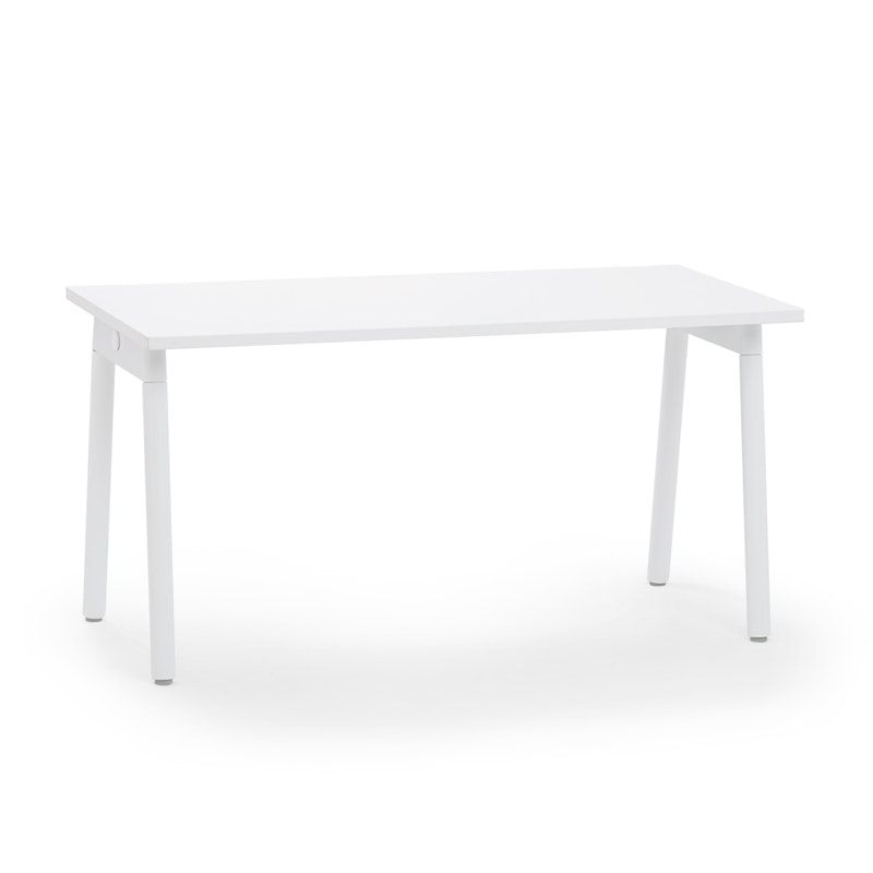 Series A Single Desk for 1, White, 57", White Legs,White,hi-res image number 1.0