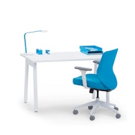 Series A Single Desk for 1, White, 47", White Legs,White,hi-res