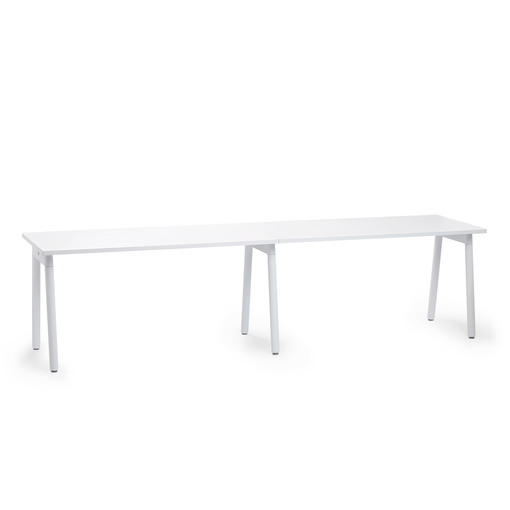 Series A Single Desk for 2, White, 57", White Legs,White,hi-res