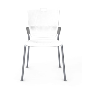 Shell White Cinto Chair, Silver Frame