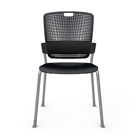 Shell Black Cinto Chair, Silver Frame