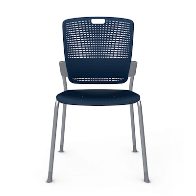 Shell Navy Cinto Chair, Silver Frame