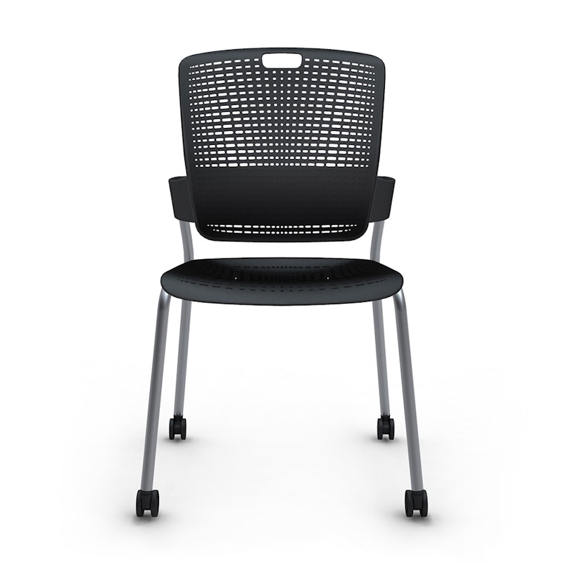 Shell Black Cinto Chair, Rolling, Silver Frame,Black,hi-res image number 0.0