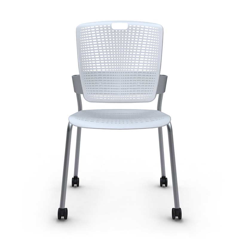 Shell Light Gray Cinto Chair, Rolling, Silver Frame,Gray,hi-res image number 0.0