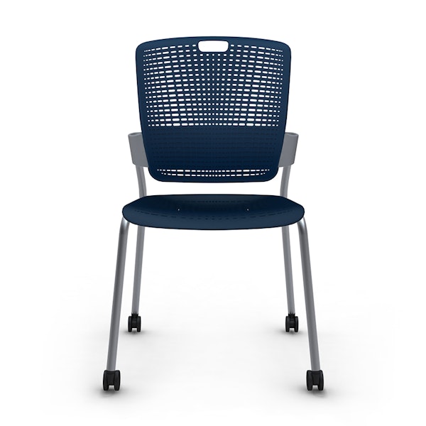 Shell Blue Cinto Chair, Rolling, Silver Frame,Navy,hi-res