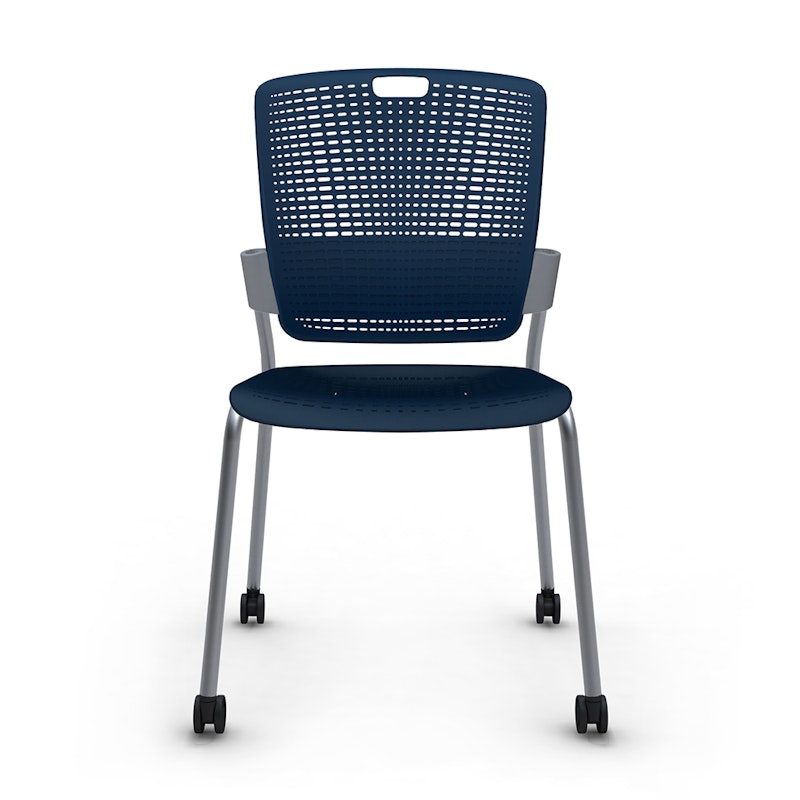 Shell Blue Cinto Chair, Rolling, Silver Frame,Navy,hi-res image number 0.0